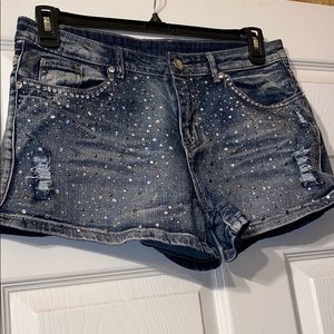 Distressed Rhinestone short shorts